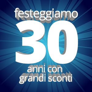 Festeggiamo i nostri 30 anni scontando i nostri prodotti del -30%!