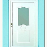 Portone in PVC Bianco con vetro di sicurezza