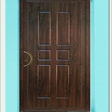 Portone con rivestimento in PVC effetto Noce