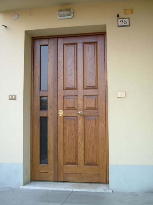 Porta blindata in rovere massello